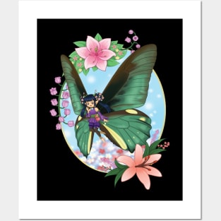 Green Butterfly Fairy Posters and Art